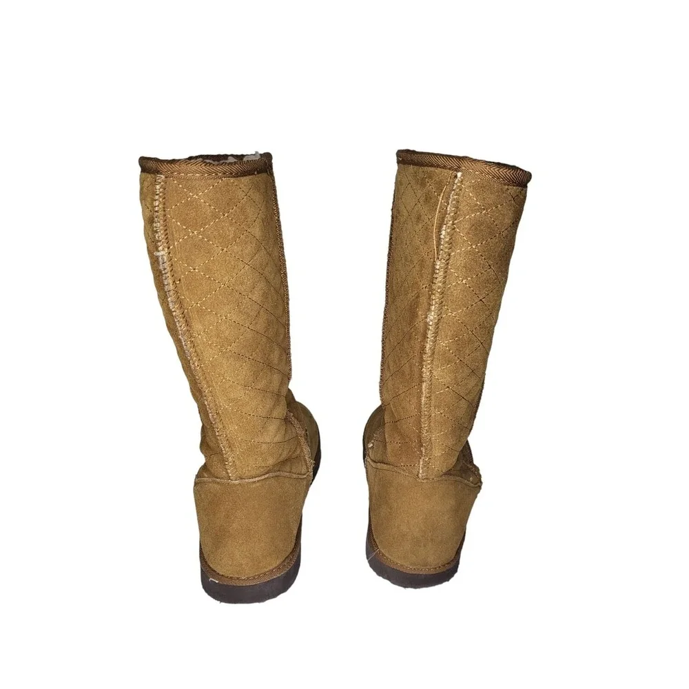 Steve Madden Snow Plowin Boots Women Sz 6 Brown Mid‎ Calf Tall Ski Outerwear